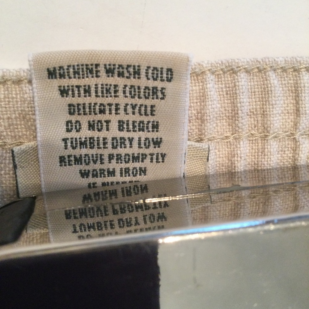 L.L.Bean Beige Wide Legged Linen Pants Size 12 - Picture 7 of 11
